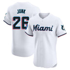 Miami Marlins #26 Janson Junk Player White BFRAILEY Home Limited Elite Stitched Jerseys