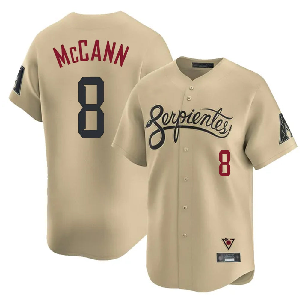 Arizona Diamondbacks #8 James McCann Player Tan BFRAILEY City Connect Limited Home Game Stitched Jerseys