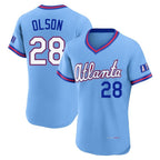 Atlanta Braves #28 Matt Olson Player Powder Blue BFRAILEY 2026 City Connect T-shirt Limited Elite Home Game Stitched Jerseys