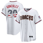 Arizona Diamondbacks #20 Luis Gonzalez Player White BFRAILEY USA 250 Fourth of July Home Game Stitched Jerseys