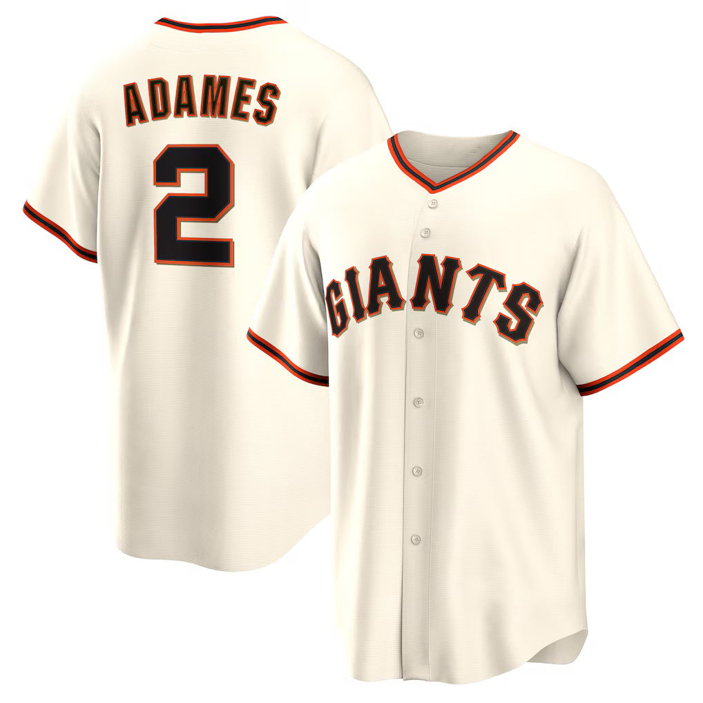 San Francisco Giants #2 Willy Adames BFRAILEY Cream Home Replica Jersey