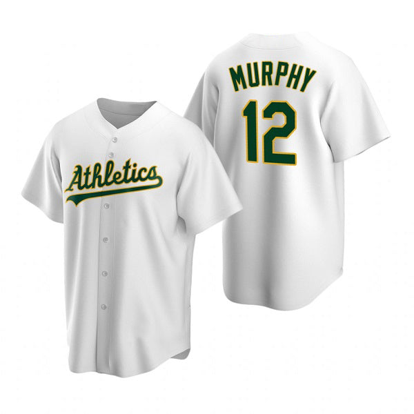 Oakland Athletics #12 Sean Murphy White BFRAILEY Cool Base Stitched Jersey