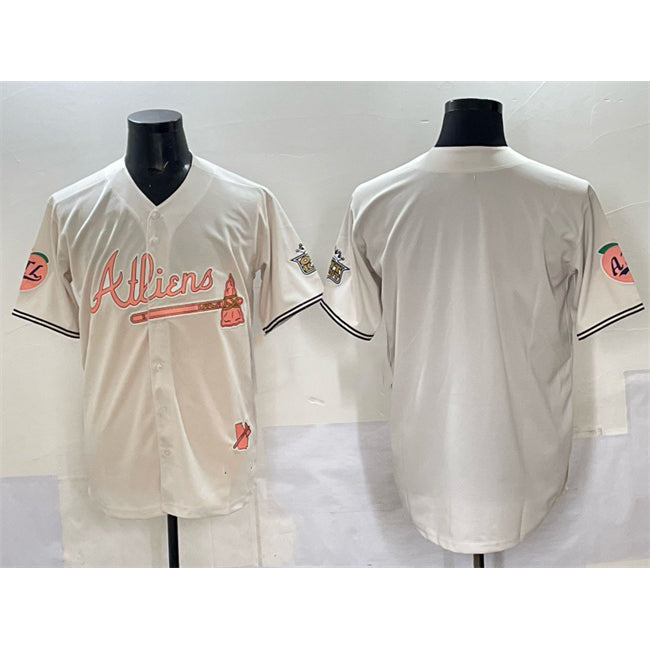 Atlanta Braves Blank Cream BFRAILEY 2024 Atliens & Peach With Outkast Patch Vapor Limited Stitched Jersey