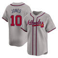 Atlanta Braves #10 Chipper Jones Player Gray BFRAILEY Limited Home Game Stitched Jerseys