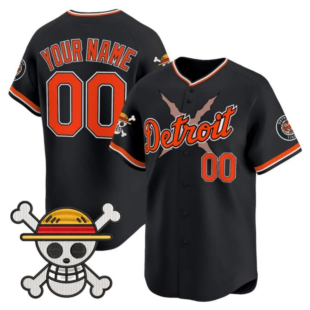 Custom Detroit Tigers x One Piece Black BFRAILEY Vapor Premier Limited Jersey - Stitched