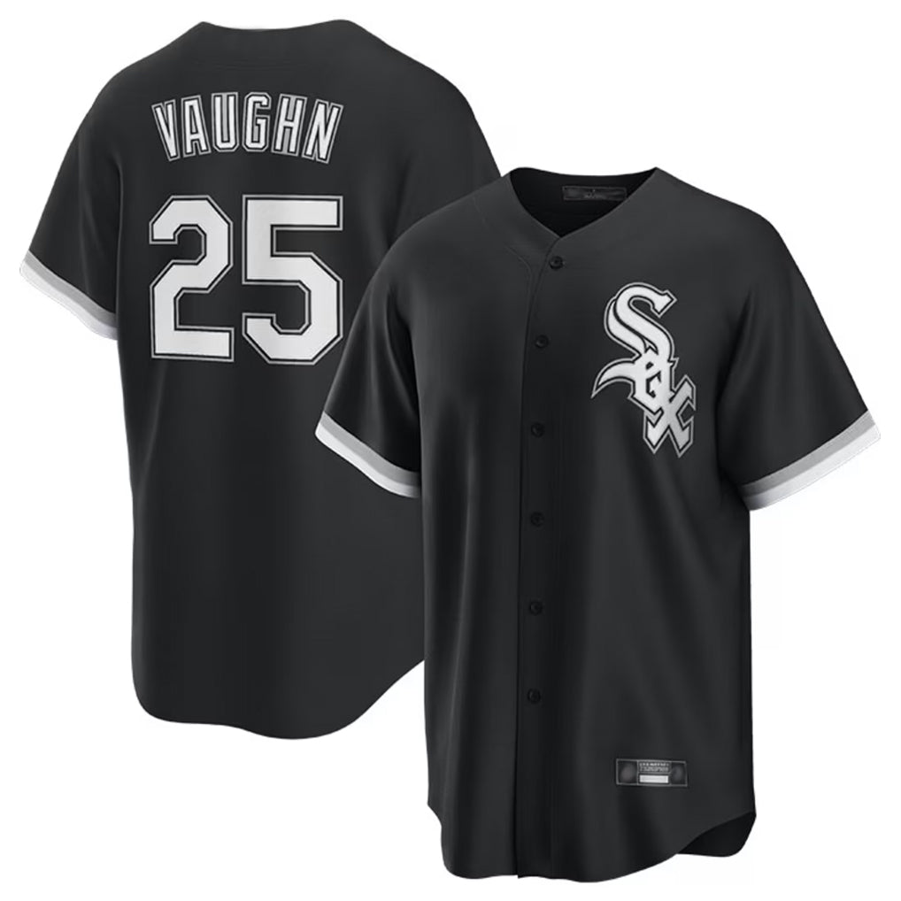 Chicago White Sox #25 Andrew Vaughn Player Black BFRAILEY Home Game Stitched Jerseys