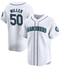 Seattle Mariners #50 Bryce Miller White BFRAILEY Home Limited Stitched jersey