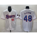 Texas Rangers #48 Jacob deGrom Number White BFRAILEY 2024 Gold Collection Limited Cool Base Jerseys