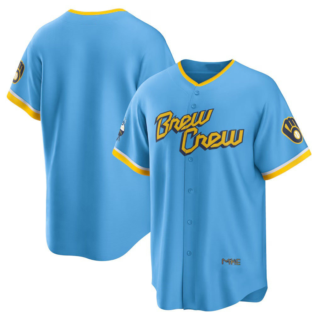 Milwaukee Brewers Powder Blue BFRAILEY City Connect Replica Team Jersey