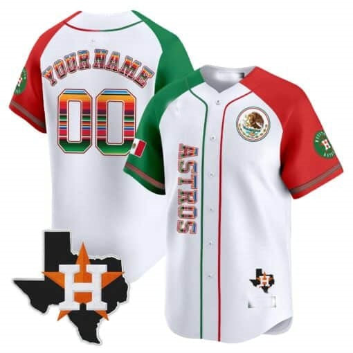 Custom Houston Astros Mexico Vapor Premier Limited Jersey V4 ¨C White BFRAILEY