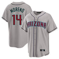 Arizona Diamondbacks #14 Gabriel Moreno Player Gray BFRAILEY Road Home Game Stitched Jerseys
