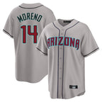 Arizona Diamondbacks #14 Gabriel Moreno Player Gray BFRAILEY Road Home Game Stitched Jerseys