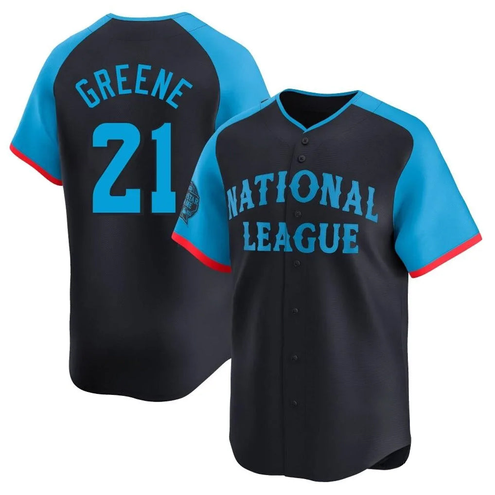 Cincinnati Reds #21 Hunter Greene Player Navy BFRAILEY Limited National League All-Star Game Stitched Jerseys
