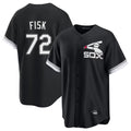 Chicago White Sox #72 Carlton Fisk Player Black BFRAILEY Spring Training Game Stitched Jerseys