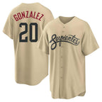 Arizona Diamondbacks #20 Luis Gonzalez Player Tan BFRAILEY City Connect Home Game Stitched Jerseys