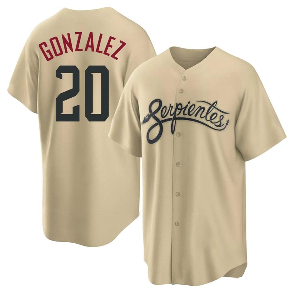 Arizona Diamondbacks #20 Luis Gonzalez Player Tan BFRAILEY City Connect Home Game Stitched Jerseys