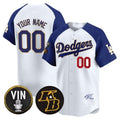 Custom Los Angeles Dodgers Vin Patch & Kobe Bryant Signature Vapor Premier Limited Jersey ¨C White 2 BFRAILEY