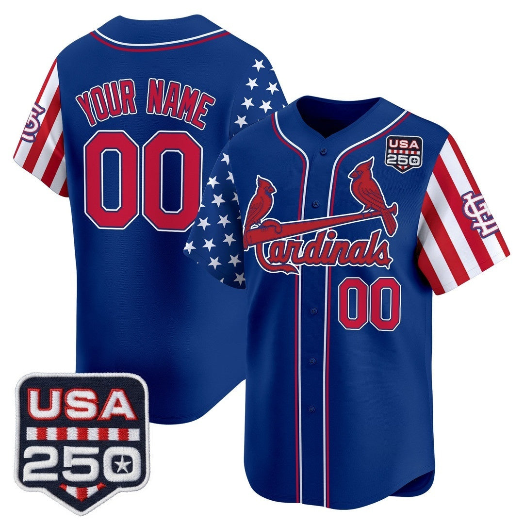 Custom St. Louis Cardinals America 250 Edition Vapor Premier Limited Royal BFRAILEY Stitched Jerseys