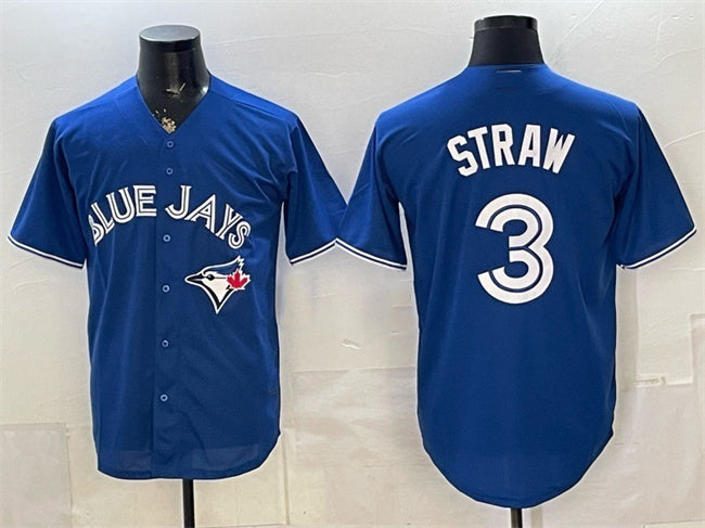 Toronto Blue Jays #3 Myles Straw Royal BFRAILEY Stitched Jersey