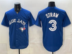Toronto Blue Jays #3 Myles Straw Royal BFRAILEY Stitched Jersey