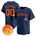 Custom Milwaukee Brewers x Dragon Ball Navy BFRAILEY Vapor Premier Limited Jersey - All Stitched