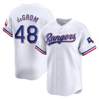 Texas Rangers #48 Jacob deGrom White BFRAILEY Home Limited Player Jersey
