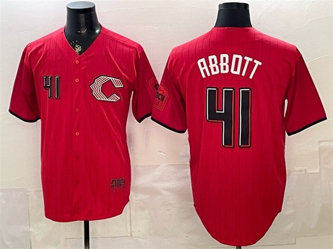 Cincinnati Reds #41 Andrew Abbott Red BFRAILEY 2026 City Connect Stadium Stitched Jersey