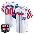 Custom Miami Marlins White BFRAILEY America 250 Edition Vapor Premier Limited Stitched Jerseys