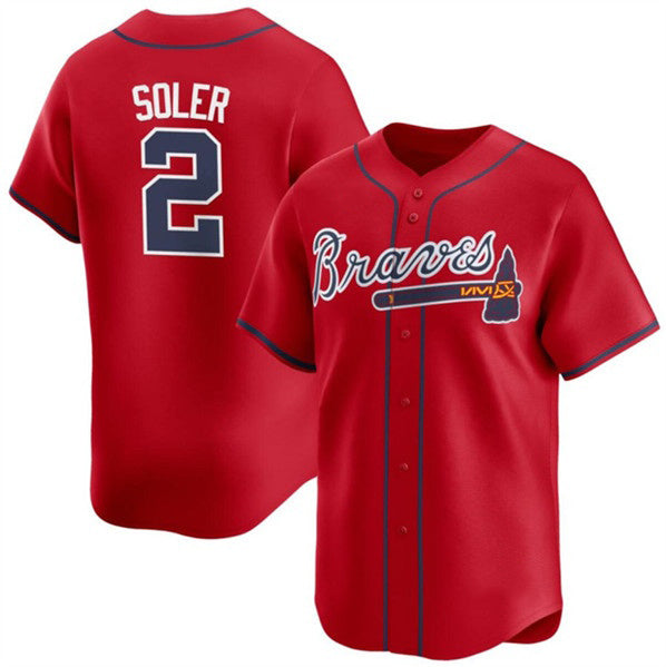 Atlanta Braves #2 Jorge Soler Red BFRAILEY 2024 Alternate Limited Stitched Jersey