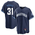 Chicago Cubs #31 Greg Maddux Player Navy BFRAILEY City Connect Home Game Stitched Jerseys