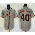 San Francisco Giants #40 Madison Bumgarner Grey BFRAILEY Cool Base Stitched Jersey