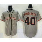 San Francisco Giants #40 Madison Bumgarner Grey BFRAILEY Cool Base Stitched Jersey