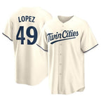 Minnesota Twins #49 Pablo Lopez Player Cream BFRAILEYGame Limited Home Stitched Jerseys