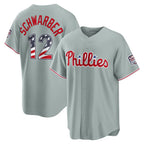 Philadelphia Phillies #12 Kyle Schwarber USA 250 Fourth of July Road Stadium Jersey - Gray BFRAILEY