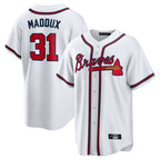 Atlanta Braves #31 Greg Maddux Player White BFRAILEY Home Game Stitched Jerseys