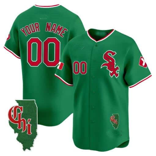 Custom Chicago White Sox Mexico Vapor Premier Limited Jersey ¨C Illinois Patch ¨C Green BFRAILEY