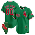 Custom Chicago White Sox Mexico Vapor Premier Limited Jersey ¨C Illinois Patch ¨C Green BFRAILEY