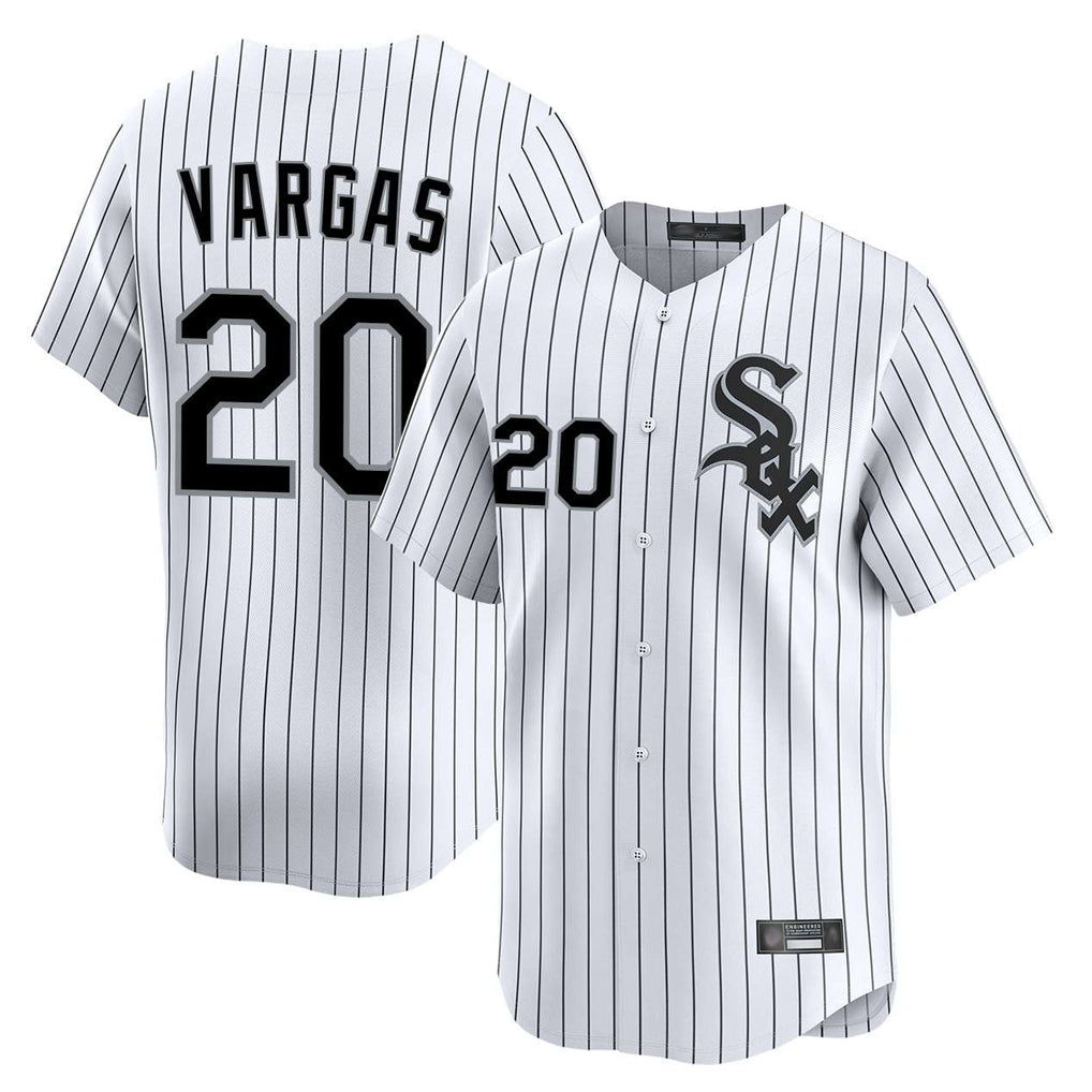 Chicago White Sox #20 Miguel Vargas Player White BFRAILEY Stripe Limited Home Stitched Jerseys