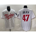 Minnesota Twins #47 Edouard Julien White BFRAILEY Cool Base Stitched Jerseys