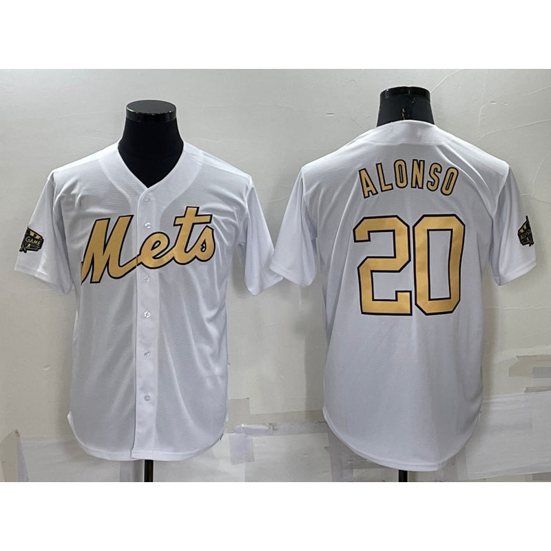 New York Mets #20 Pete Alonso White BFRAILEY 2022 All Star Stitched Cool Base Jersey