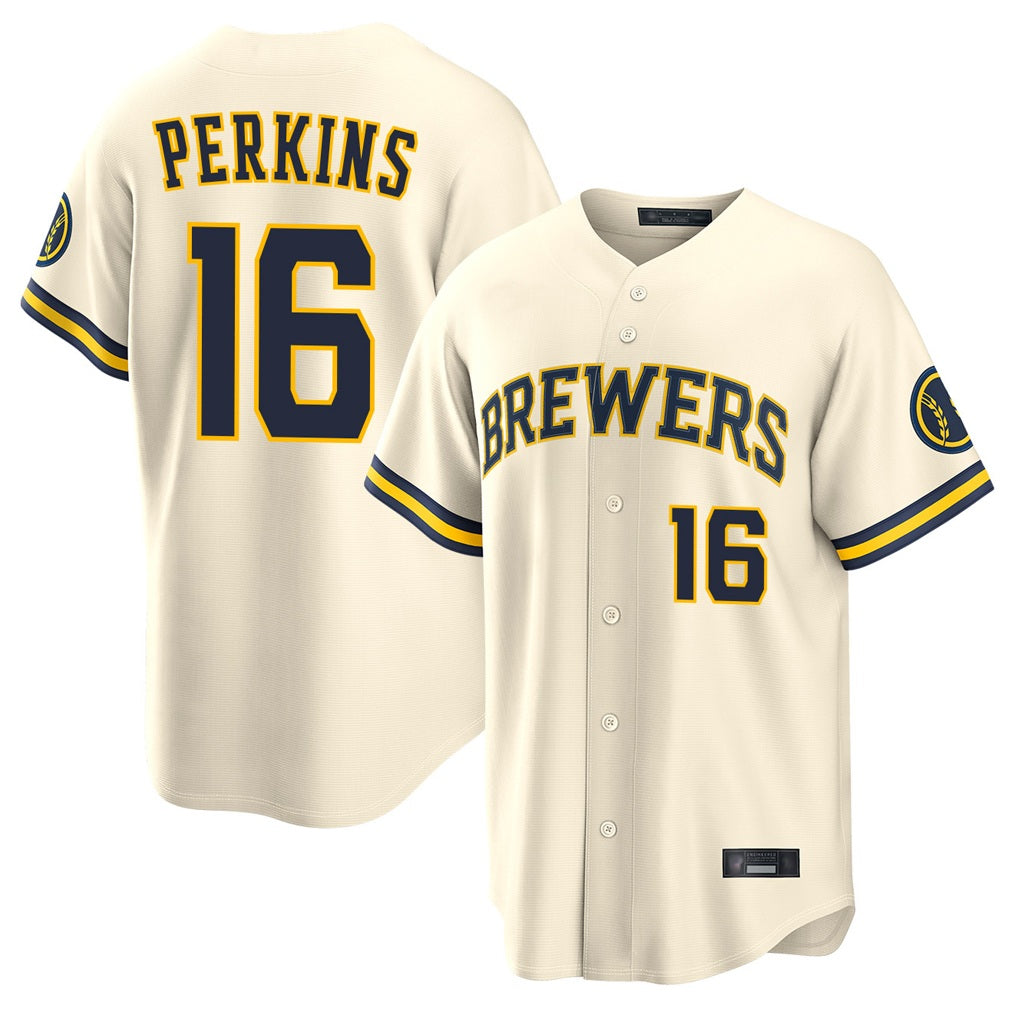 Milwaukee Brewers #16 Blake Perkins Player Cream BFRAILEY Home Limited Stitched Jerseys