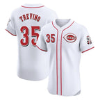 Cincinnati Reds #35 Jose Trevino Player White BFRAILEY Limited Elite Home Stitched Jerseys