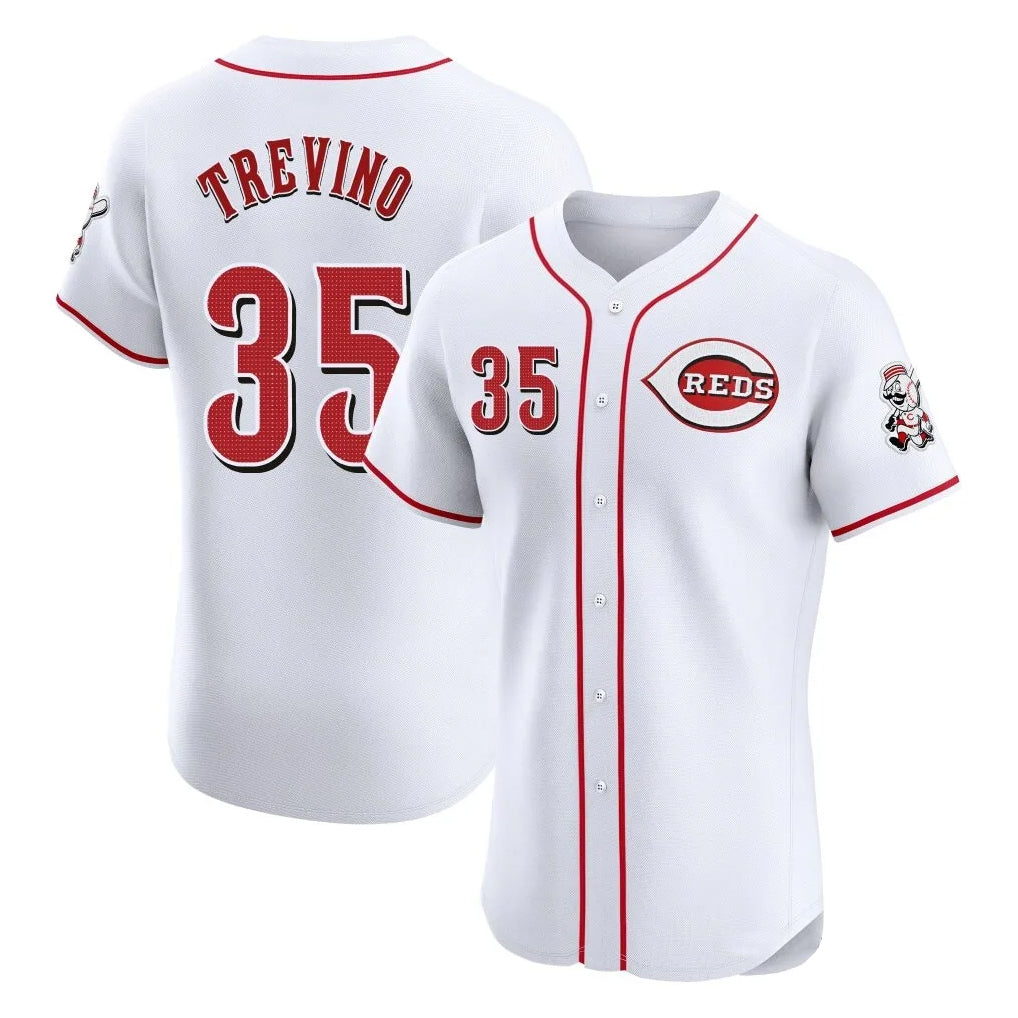 Cincinnati Reds #35 Jose Trevino Player White BFRAILEY Limited Elite Home Stitched Jerseys