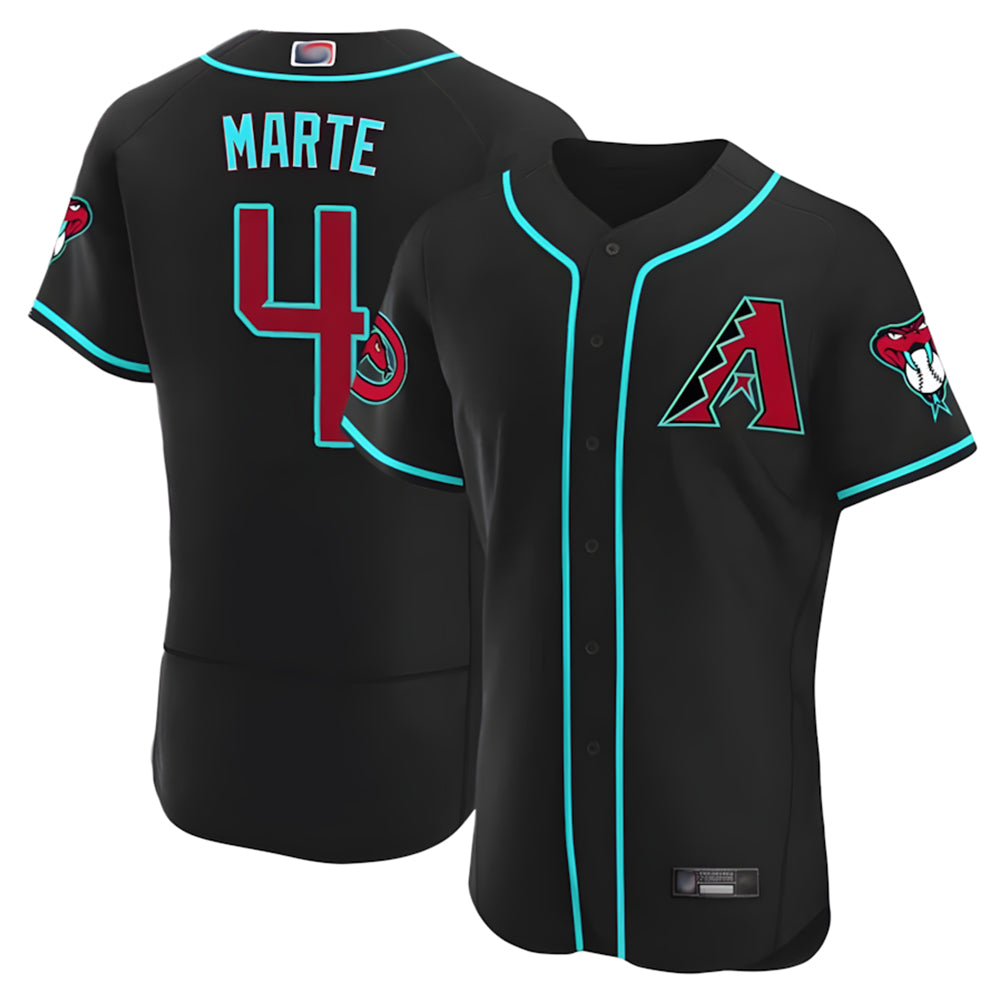 Arizona Diamondbacks #4 Ketel Marte Player Black BFRAILEY Limited Elite Home Game Stitched Jerseys