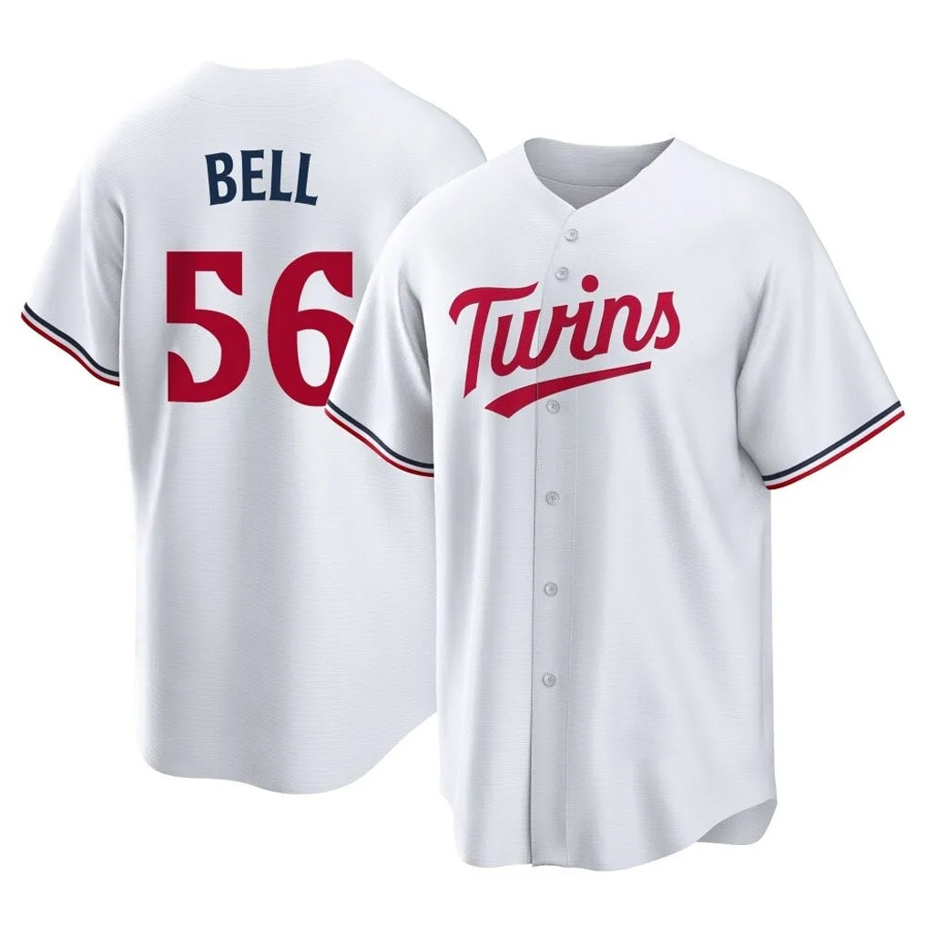 Minnesota Twins #56 Josh Bell Player White BFRAILEYHome Game Stitched Jerseys