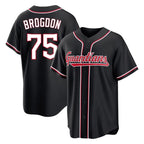 Cleveland Guardians #75 Connor Brogdon Player Black BFRAILEY Fashion Out Home Game Stitched Jerseys