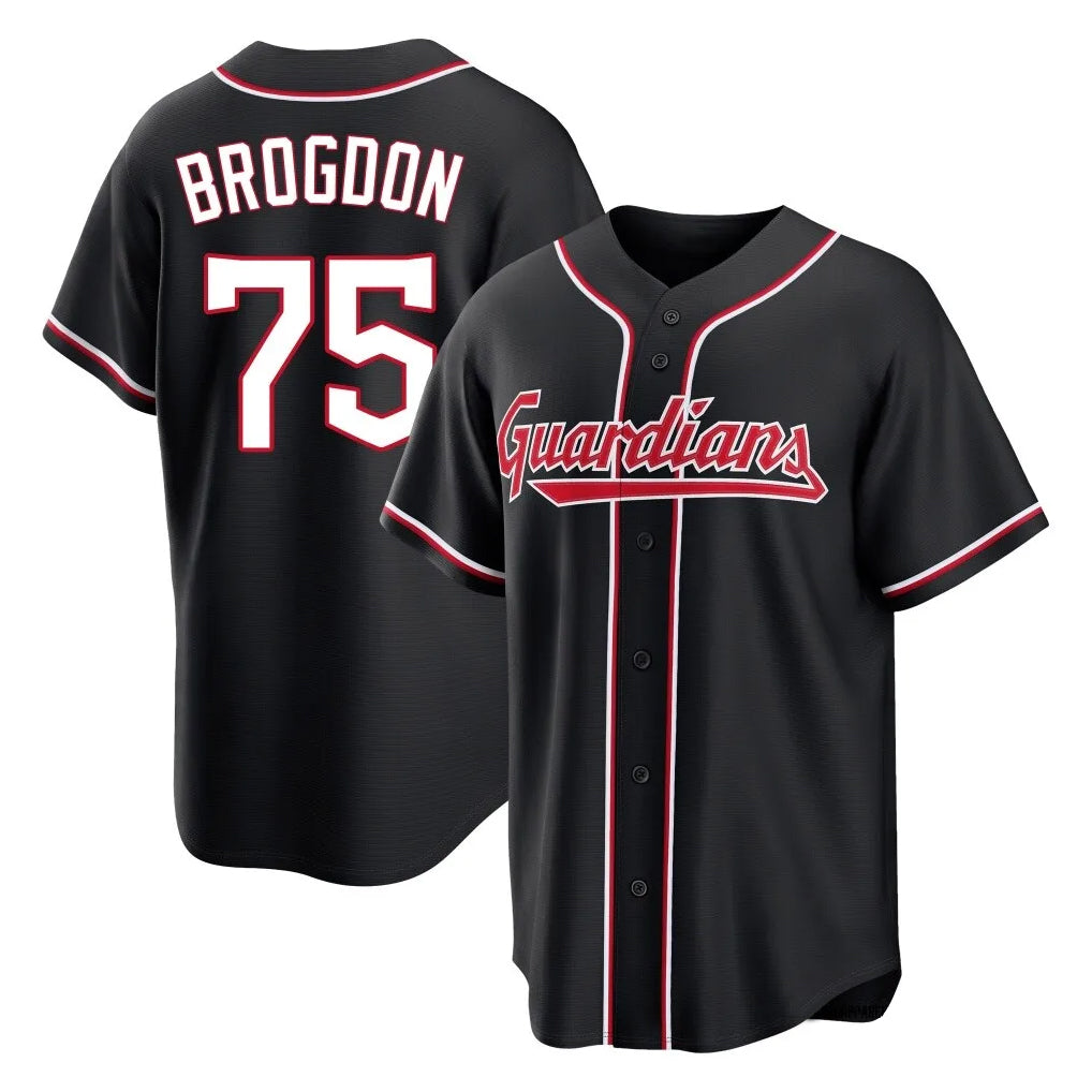 Cleveland Guardians #75 Connor Brogdon Player Black BFRAILEY Fashion Out Home Game Stitched Jerseys