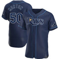 Tampa Bay Rays #50 Charlie Morton Navy BFRAILEY Alternate Jersey