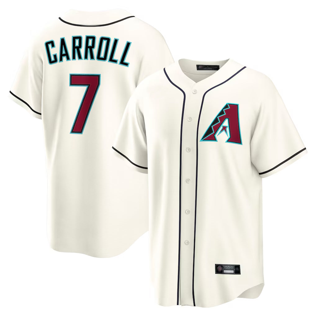Arizona Diamondbacks #7 Corbin Carroll Player Cream BFRAILEY Home Game Stitched Jerseys