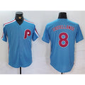 Philadelphia Phillies #8 Nick Castellanos Blue BFRAILEY Cool Base Stitched Jersey
